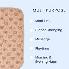 Teddy Bear Print Premium Multipurpose Baby Mat for Feeding, Diaper Changes & Playtime