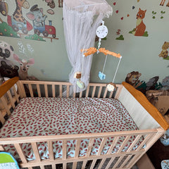 Happy Matty Watermelon Print Crib Sheet Spread on a Baby Crib Mattress