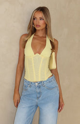 Hot Girl Halter Bustier Lemon