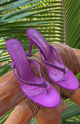 Jackie Mules Purple Faux Suede