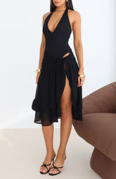 Look Twice Midi Dress Black