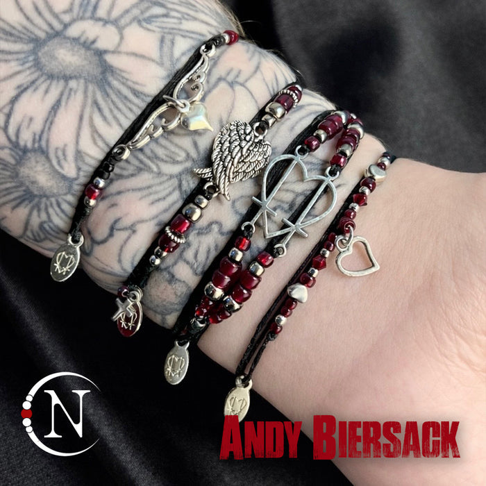 4 Piece Blood Red NTIO Bracelet Bundle by Andy Biersack