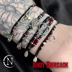 4 Piece Blood Red NTIO Bracelet Bundle by Andy Biersack