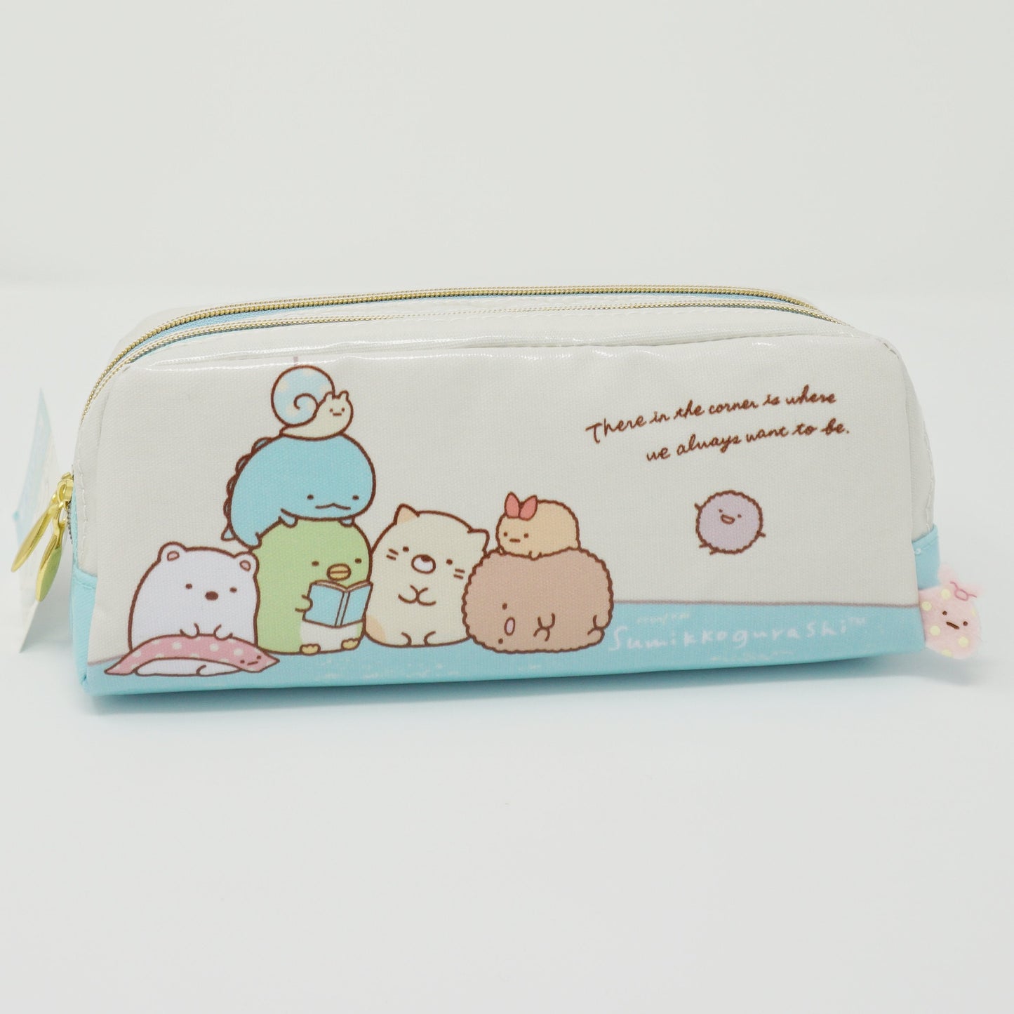 2017 Blue Musical Pattern 2 Zipper Pen Pouch - Sumikkogurashi