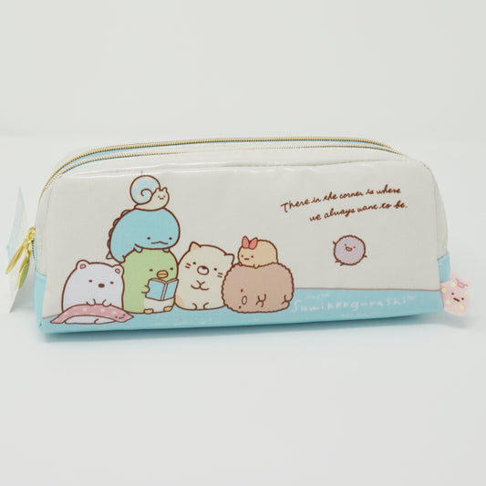2017 Blue Musical Pattern 2 Zipper Pen Pouch - Sumikkogurashi