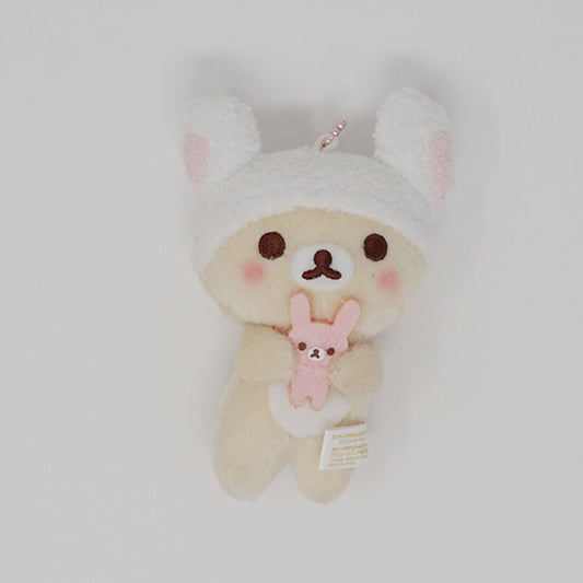 2017 Blushing Korilakkuma with Bunny Prize Plush Keychain - Rilakkuma Bunny