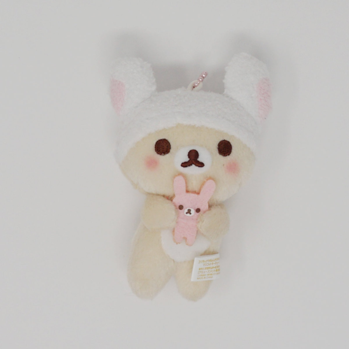 2017 Blushing Korilakkuma with Bunny Prize Plush Keychain - Rilakkuma Bunny