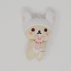 2017 Blushing Korilakkuma with Bunny Prize Plush Keychain - Rilakkuma Bunny