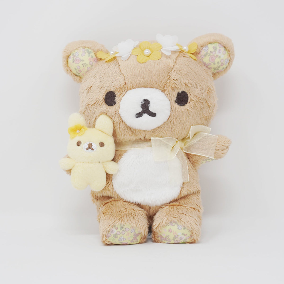 2016 Yellow Floral Rilakkuma Sitting Plush with Bunny - Store Limited - San-X