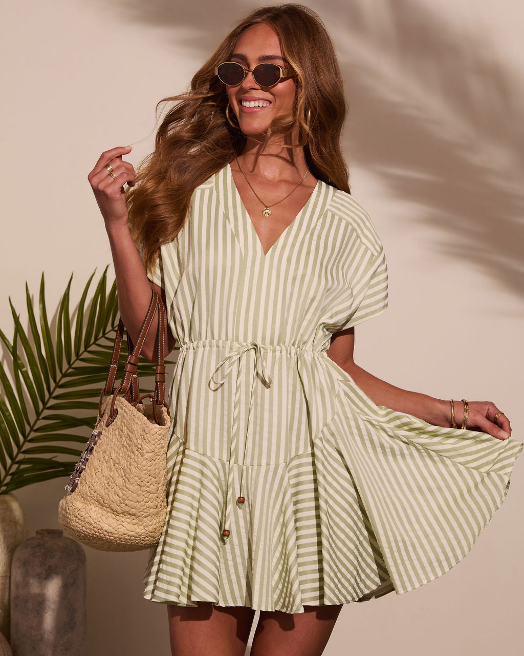 Dylann Striped Mini Dress