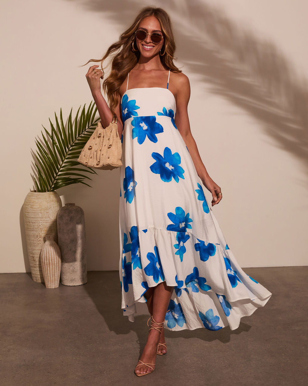 Avalee Floral High Low Midi Dress