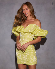 Budding Beauty Off The Shoulder Mini Dress