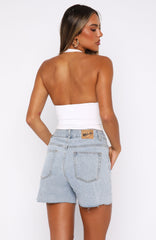 Keep It Brief Denim Shorts Light Blue Wash