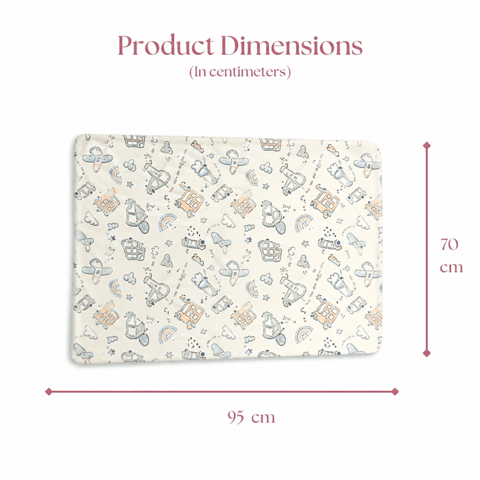 Happy Matty Airport Blanket Size Guide – 95 cm Width × 70 cm Height