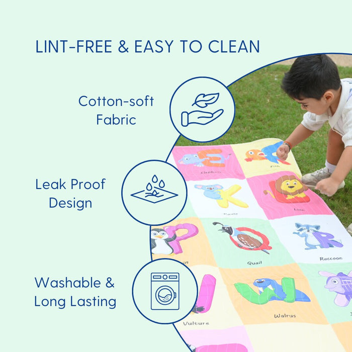 Tear-resistant and lint-free Happy Matty check print picnic mat