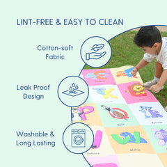 Tear-resistant and lint-free Happy Matty check print picnic mat