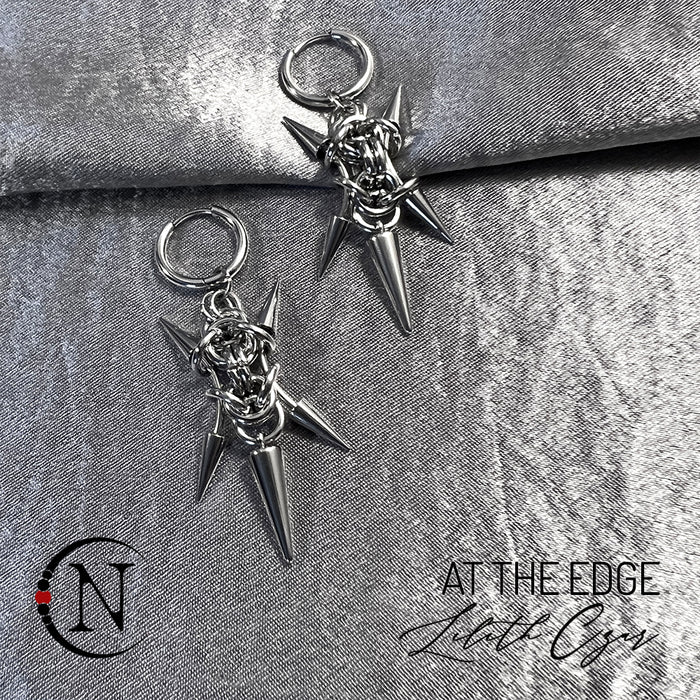 At the Edge Mesh Spike Earrings by Lilith Czar
