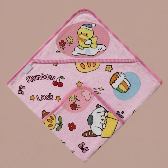Baby Pink Printed Towel