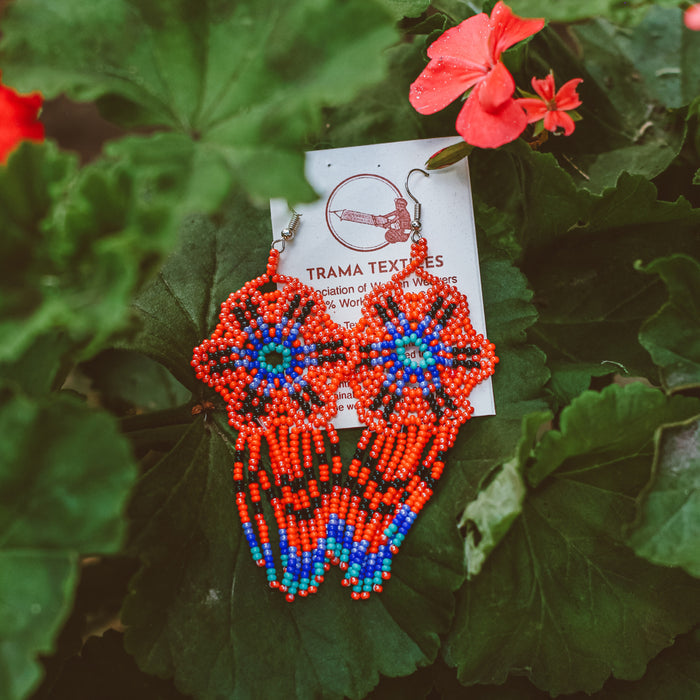 Beaded Earrings - Flowers