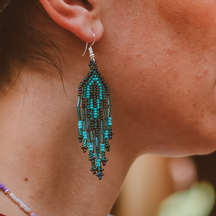 Beaded Earrings - Raindrops