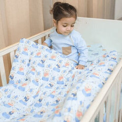 Baby Wrapped in Happy Matty Bear Quilt