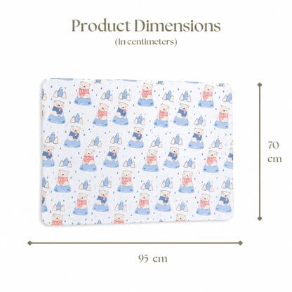 Product Dimensions of Happy Matty Bear Quilt – 95 cm × 70 cm