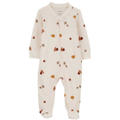 Carter's Baby One-Piece Thanksgiving Fall-Print Thermal Sleep and Play Footed Pajamas - Ivory