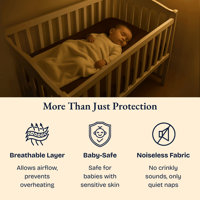Dark Brown Waterproof  Crib Mattress Protector Sheet