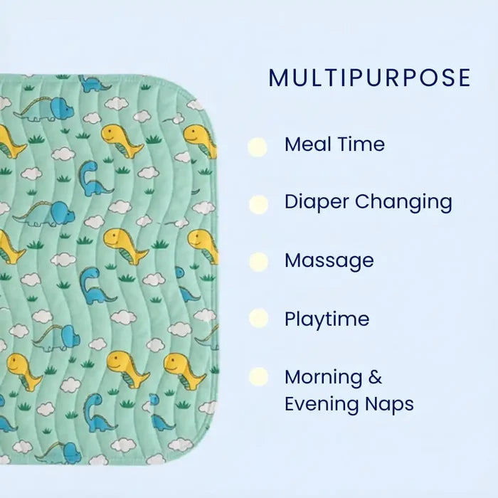 Dinosaur Print Premium Multipurpose Baby Mat for Feeding, Diaper Changes & Playtime