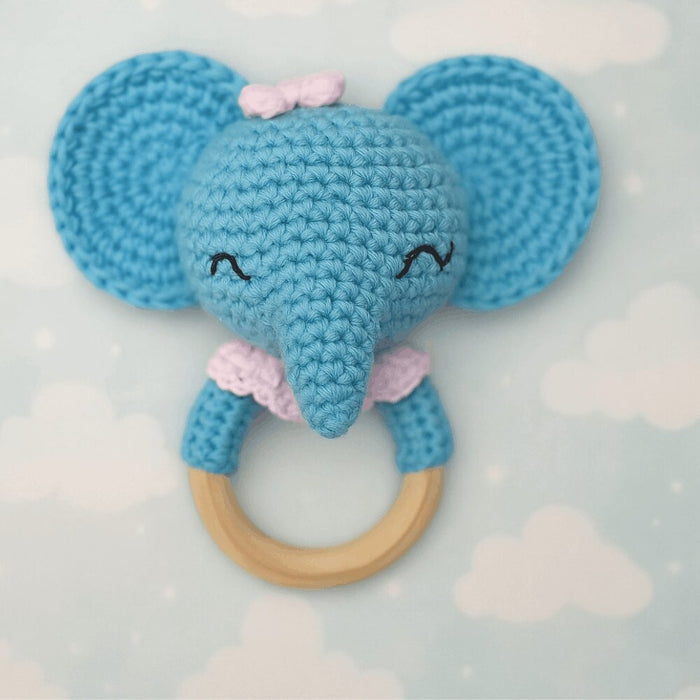 Happy Matty Handmade Elephant Crochet Rattle