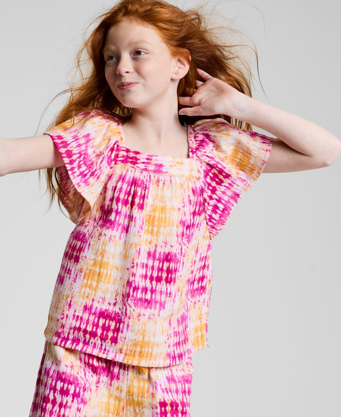 Epic Threads Big Girls Coast Dye Flutter Top
