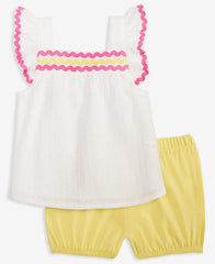 First Impressions Baby Girls Cotton Clip-Dot Top & Bloomer Shorts, 2 Piece Set