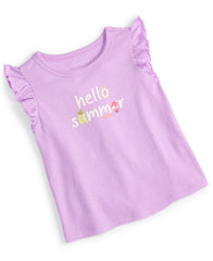 First Impressions Baby Girls Hello Summer Puff Graphic T-Shirt