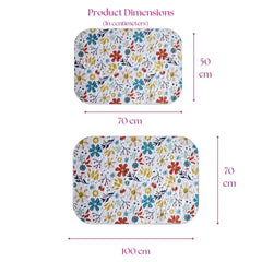 Size chart — Medium 50x70 cm and Large 70x100 cm baby dry sheet