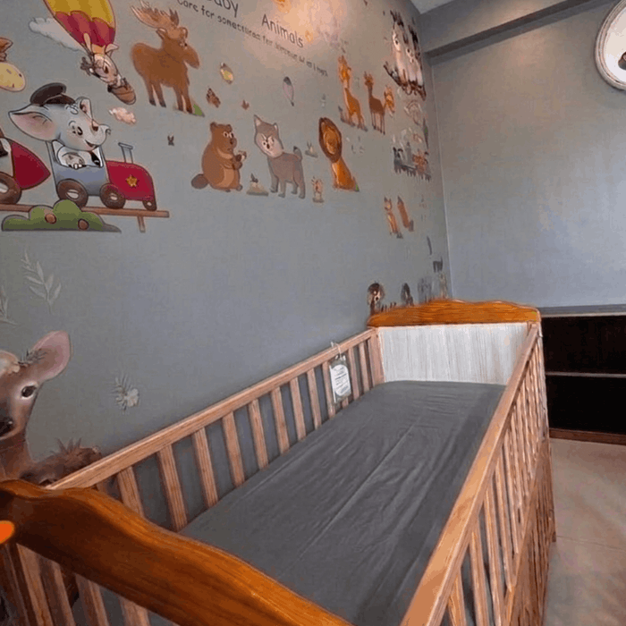 Grey Waterproof  Crib Mattress Protector Sheet