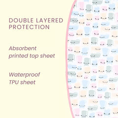 Happy Matty Cat Print Burp Sheet with Super Absorbent Double-Layer Protection