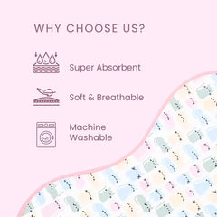 Happy Matty Cat Print Bib and Burp Sheet – Soft, Lightweight, Leak-Proof and Machine Washable