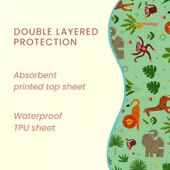 Happy Matty Jungle Print Burp Sheet with Super Absorbent Double-Layer Protection