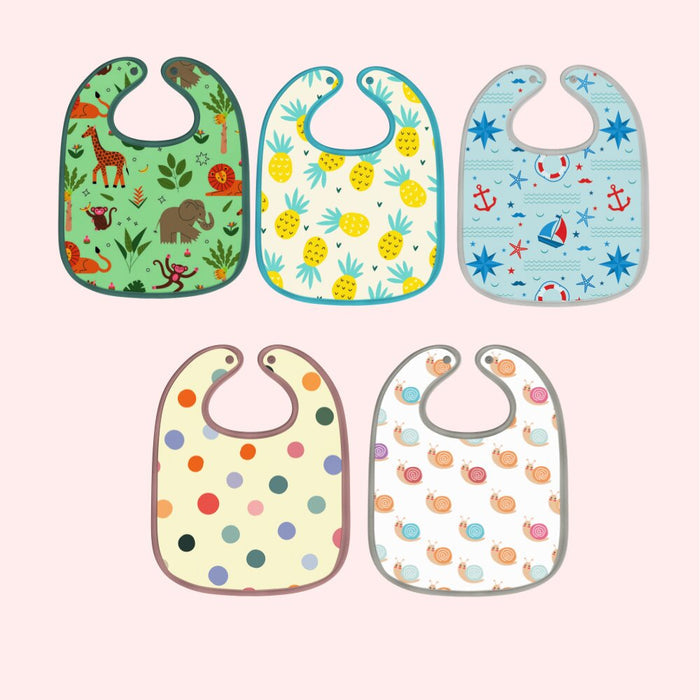 Happy Matty New Baby Bibs Large (Pack of 5)