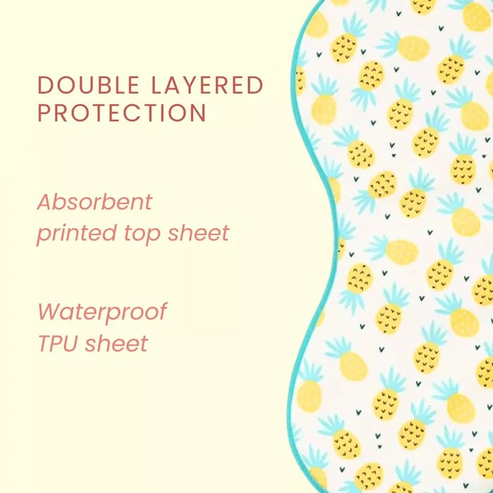 Happy Matty Double-Layer Waterproof Baby Burp with Absorbent Top Layer and TPU Protection