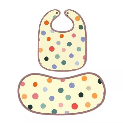 Happy Matty Polka Dot Bib & Burp Sheet Large