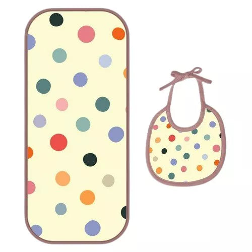 Happy Matty Polka Dot Bib & Burp Sheet Medium