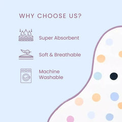 Happy Matty Baby Burp  Sheet – Super Absorbent, Soft, Breathable and Machine Washable