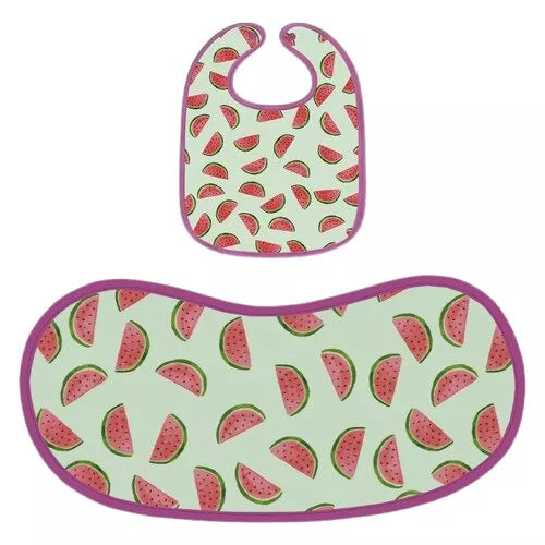 Happy Matty Watermelon Print Bib & Burp Sheet Large