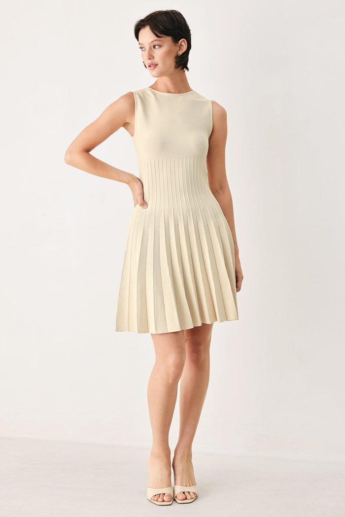 In The Wilderness Pleated Sweater Knit Dress