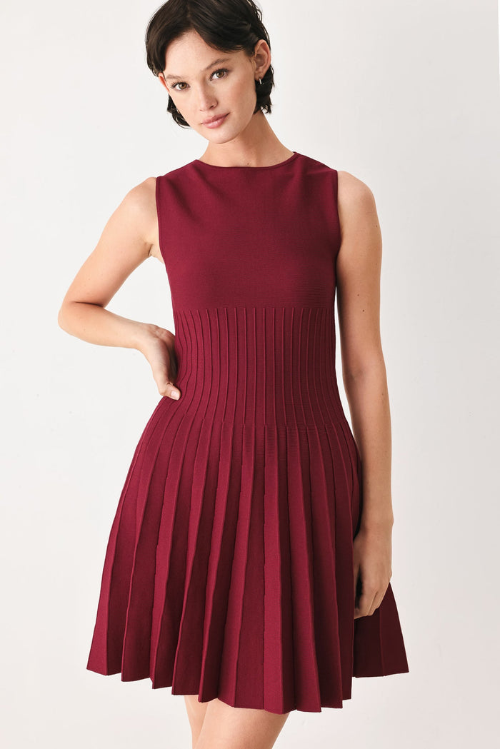 In The Wilderness Pleated Sweater Knit Dress
