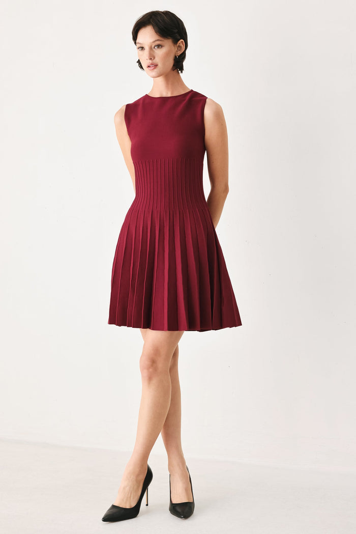 In The Wilderness Pleated Sweater Knit Dress