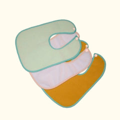 Light Green + Violet + Beige - Absorbent Bibs Large (Pack of 3)