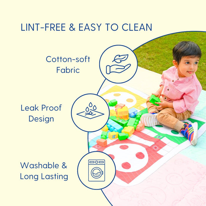 Leak-Proof Ludo Picnic Mat with Soft Baby-Safe Fabric