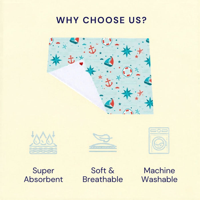 Super Soft  & Machine Washable Nautical  Print Crib Sheet